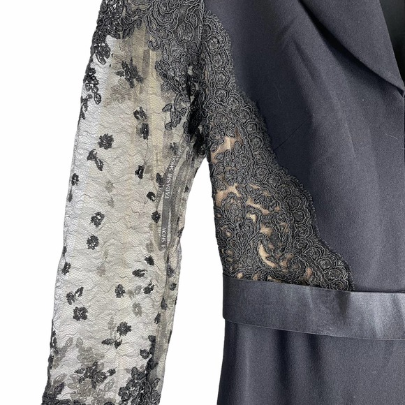 Tadashi Shoji Bataar Embroidered Tulle Crepe Gown Dress Size 6 - Picture 7 of 14